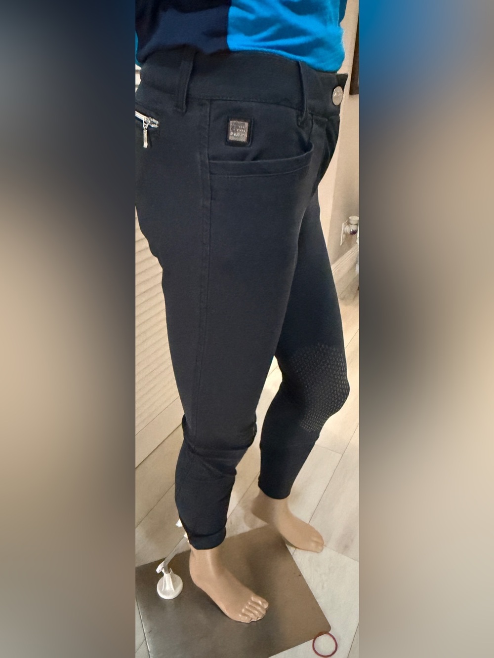 Equiline Navy Knee Patch Breeches IT 42 Fits XS 24/25 - Picture 6 of 6